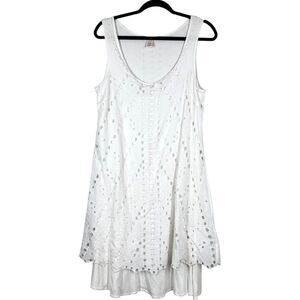 Sundance White Eyelet Lace Dress Sleeveless